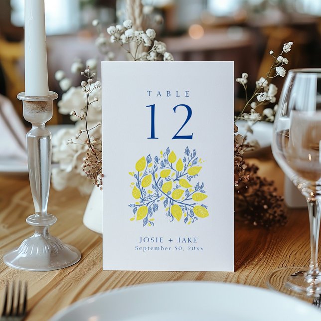 Convites Quadro Número de Sentados das Vinhas de Limão Bril (Bright lemon vines Table Number wedding reception Seating Chart)