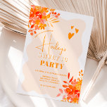 Convites Quadro ondulado cor de laranja quente Boho floral<br><div class="desc">Doce 16 planejando ficou muito mais bonita com nosso convite de aniversário de boho floral. Prepare-se para celebrar em estilo! Nossos doces dezesseis recursos de convite pintados manualmente cor de laranja quente, cor de água floral amarela com peonias e rosas, com uma fonte moderna de pincel em um quadro ondulado...</div>