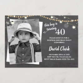 Convites Quadro Personalizado de Fotografias de Aniversário