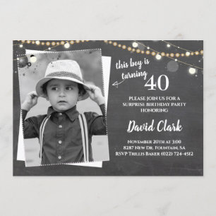Convites Quadro Personalizado de Fotografias de Aniversário