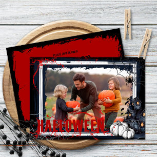 Convites Quadro Preto do Festa de Halloween com Foto de Pum