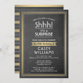 Convites Quadro Preto do Partido Surpresa de Aniversário e