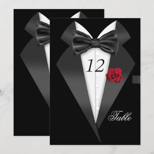 Convites Quadro Preto Forfetário Tuxedo Número Sentado Loca