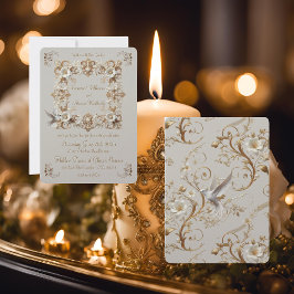 Convites Quadro Quadrado da Coleção de Aves Brancas