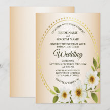 Quadro Rústico Dourado Floral Branco Casamento Pês