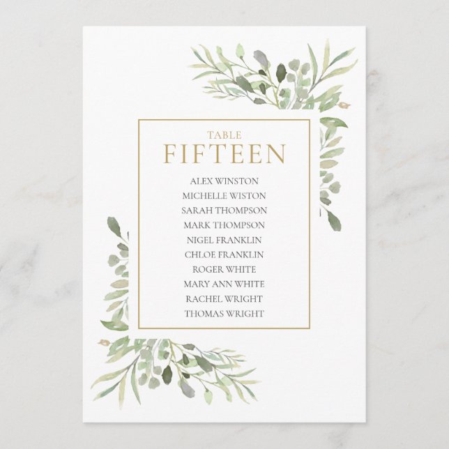 Convites Quadro Verde Elegante Número 15 Quadro Sentado (Frente)