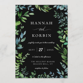 Convites Quadro Verde Moderno | Casamento Negro