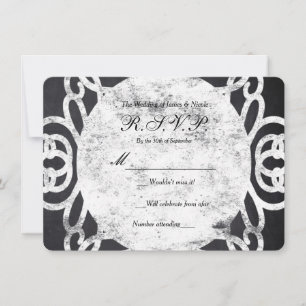 Convites Quadro Vintage Giz Carta de Resposta de Casamento