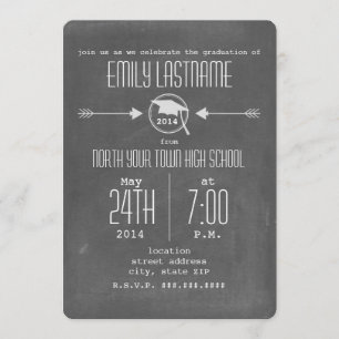 Convites Quadros de Setas Brancas Inspirados na Graduação