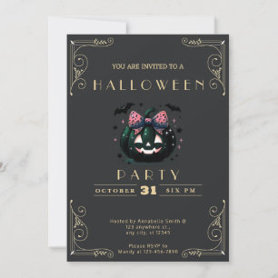 Convites Quadros-negros Preto e Dourado Jack-O' Lantern Hal