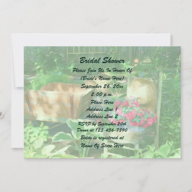Convites Quaint Flower Garden Bridal Shower  (Frente)