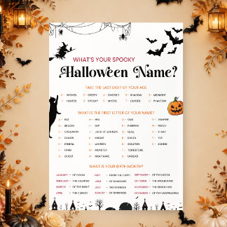 Convites Qual é o Seu Nome Assustador de Halloween? | JogoD
