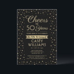 Convites QUALQUER Aniversário aplaude Preto Elegante e Conf<br><div class="desc">Convide a família e os amigos para uma elegante celebração de aniversário com convites de festas personalizados de preto e ouro. Toda a redação desta modelo (incluindo "Saúde até 50 Anos") é estabelecida para o quinquagésimo aniversário, mas é simples de personalizar para qualquer ano ou tipo de evento. O design...</div>