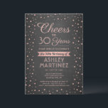 Convites QUALQUER Aniversário Cheia Pink Confetti Black Cha<br><div class="desc">Convide a família e os amigos para uma elegante celebração de aniversário para ela com convites de festas cor-de-rosa e pretos personalizados. Toda a redação desta modelo (incluindo "Saúde até 30 Anos") é criada para um aniversário de 30 anos, mas é simples de personalizar para qualquer ano ou tipo de...</div>