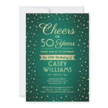 QUALQUER Aniversário Cheio Verde e Dourado Confett