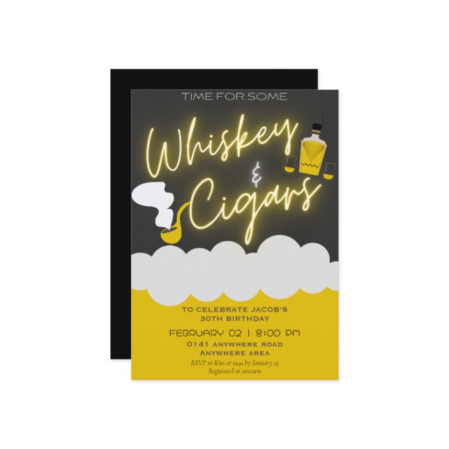 Convites Qualquer aniversário de um homem de idade (Frente/Verso In Situ)