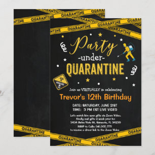 Convites QUALQUER Aniversário Virtual da Festa de anivers
