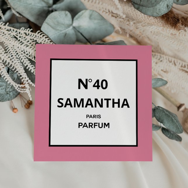 Convites QUALQUER ANO de Aniversário do Designer de Perfume (Criador carregado)