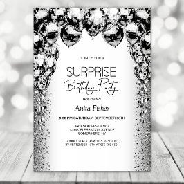 Convites Qualquer Balão Branco Negro de Idade Surpreende An