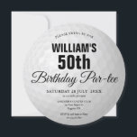 Convites Qualquer Bola de Golfe de Festa de aniversário de<br><div class="desc">Este convite de aniversário divertido em forma de bola de golfe é perfeito para qualquer celebração de aniversário de golfe. Projetado por Thisnotme©</div>