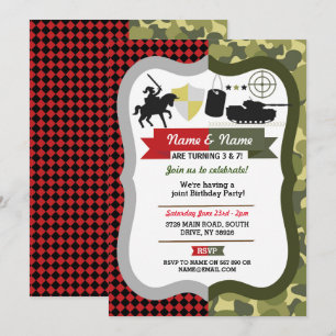 Convites Qualquer Cavaleiro de Idade e Festa de aniversári