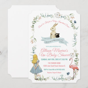 Convites QUALQUER COR - Alice no Chá de fraldas do País d