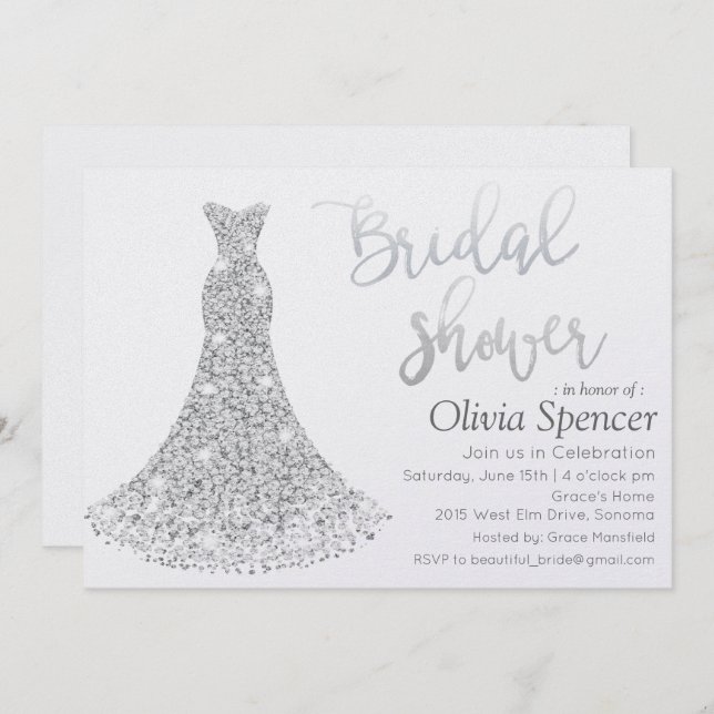 Convites QUALQUER COR - Chá de panela de diamante (Frente/Verso)