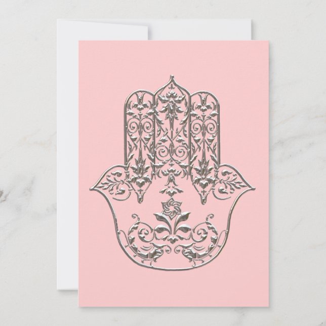 Convites Qualquer cor com o Ornamentado Hamsa (Verso)
