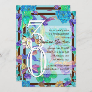 Convites Qualquer Cor de Personalização de Quadro Floral de