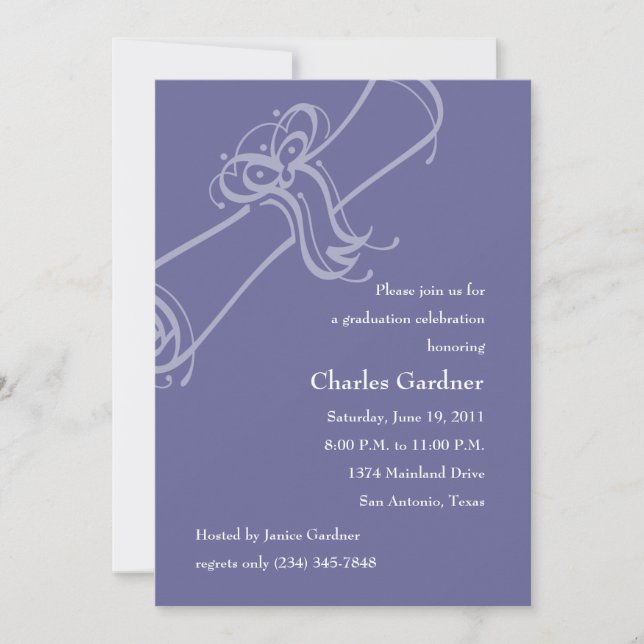 Convites Qualquer Diploma De Graduação De Cores (Frente)