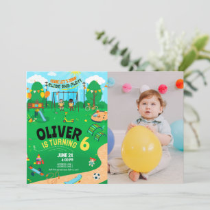 Convites Qualquer época de aniversário de fotos no playgrou