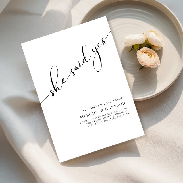 Convites Qualquer evento | Ela Disse Sim Festa de noivado S (Criador carregado)