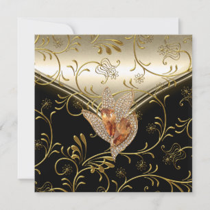 Convites Qualquer Evento Elegante Damasco Caramelo Creme Be