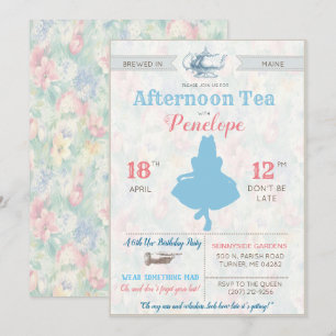 Convites QUALQUER EVENTO - Festa de Chá da Alice no País da