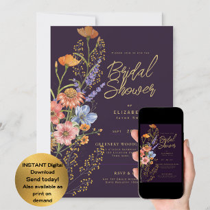 Convites QUALQUER EVENTO Festa no Jardim Boho Wildflowers