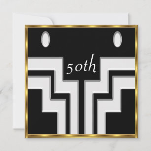 Convites Qualquer festa de aniversário Branco Preto