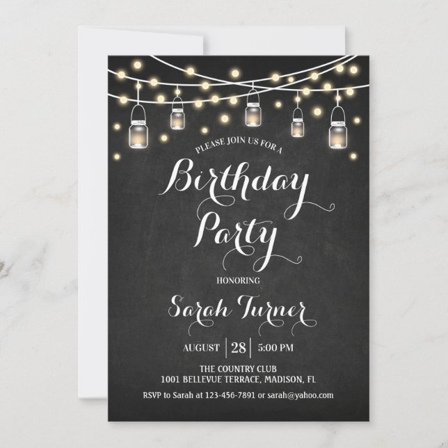 Convites Qualquer Festa de aniversário de idade - Quadro (Frente)