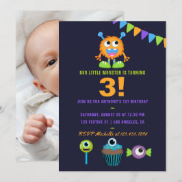 Convites Qualquer Festa de aniversário de Menino Monstro de