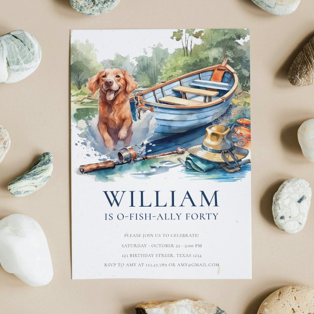 Convites Qualquer Festa de aniversário De Pesca Adulta De I (Criador carregado)