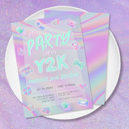 Convites QUALQUER festa de aniversário iridescente do arco-