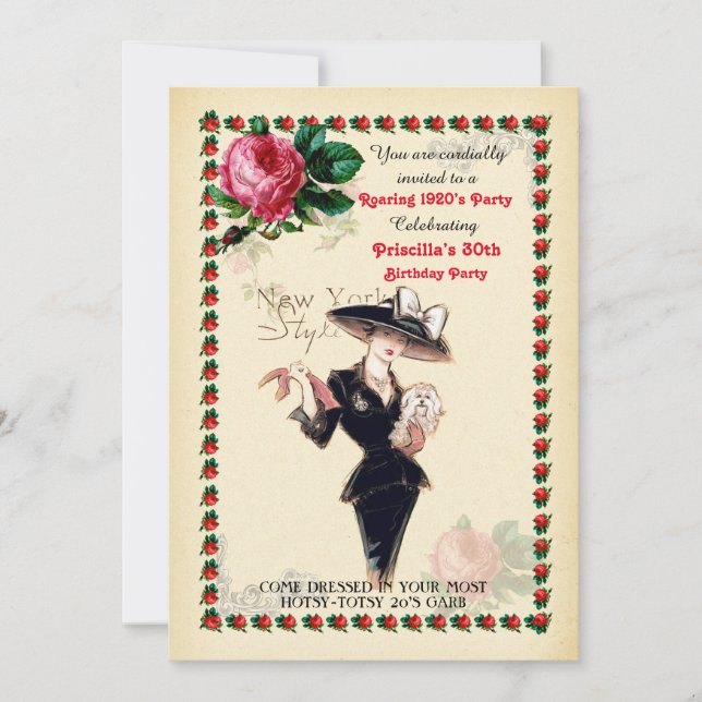 Convites qualquer idade, 60ª,mulher Festa de aniversário,es (Frente)