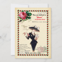 Convites qualquer idade, 60º,Festa de aniversário mulher,Ga