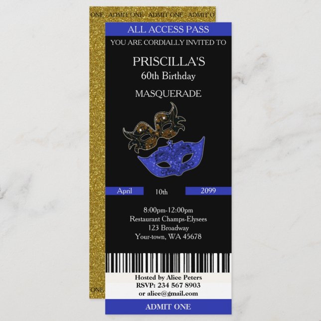 Convites qualquer idade, 60 anos, Mulher de Aniversário do  (Frente/Verso)