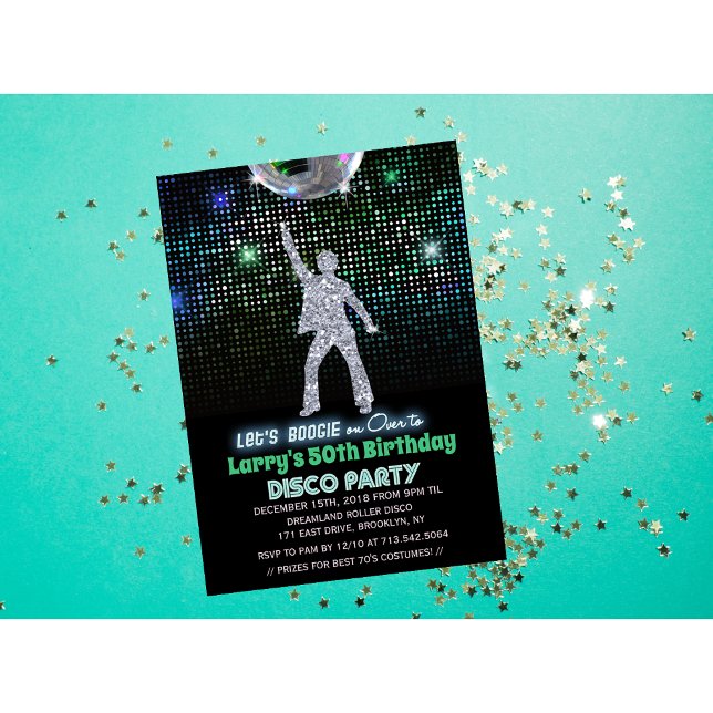 Convites QUALQUER IDADE - Festa de Aniversário Retro Disco (Criador carregado)