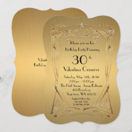 Convites Qualquer idade,Mulher de Aniversário,arte deco,gat