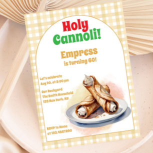 Convites Qualquer idade Santa Cannoli Festa de aniversário 
