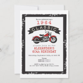 Convites Qualquer Idade Vintage Classic Motorcycle Biker An