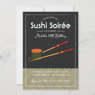 Convites Qualquer Ocasião Moderna Jantar de Soirée de Sushi