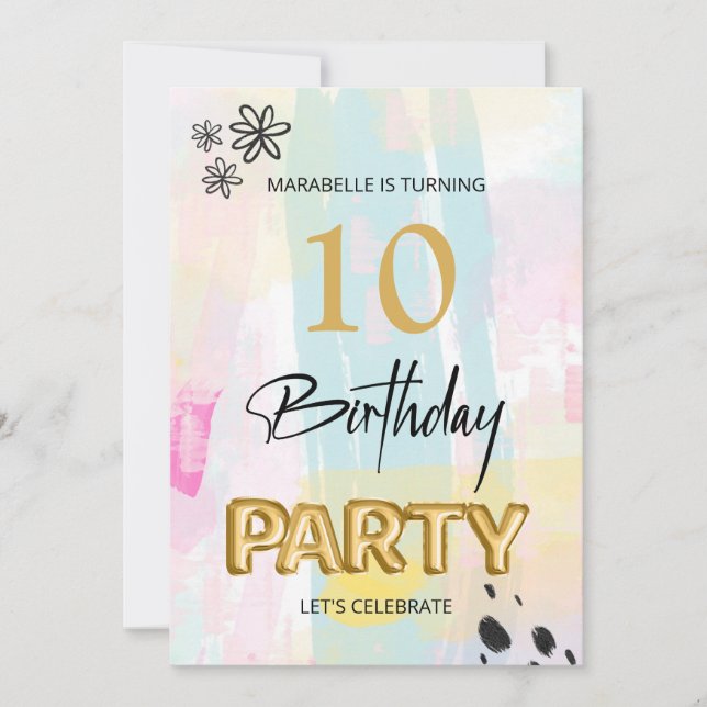 Convites *~* QUALQUER Pincel de Abstrato do Andar da IDADE (Frente)