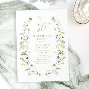 Convites Qualquer sábado Rustic Boho 50º Aniversário